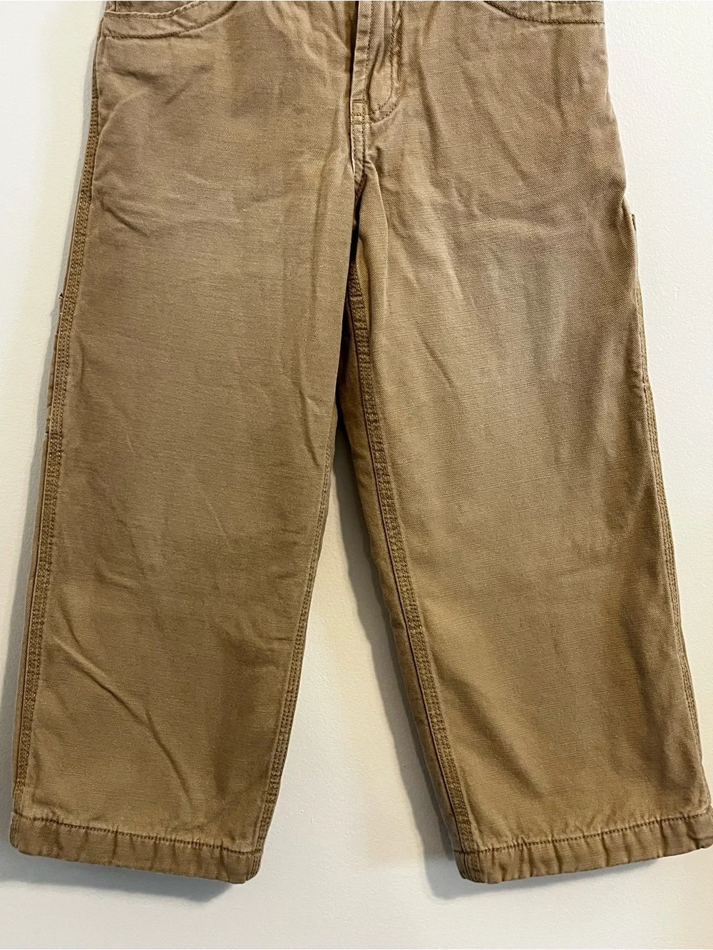 Gap Kids Carpenter Pants Cotton Heavy Weight Lined Utility Khaki Tan Boys 6